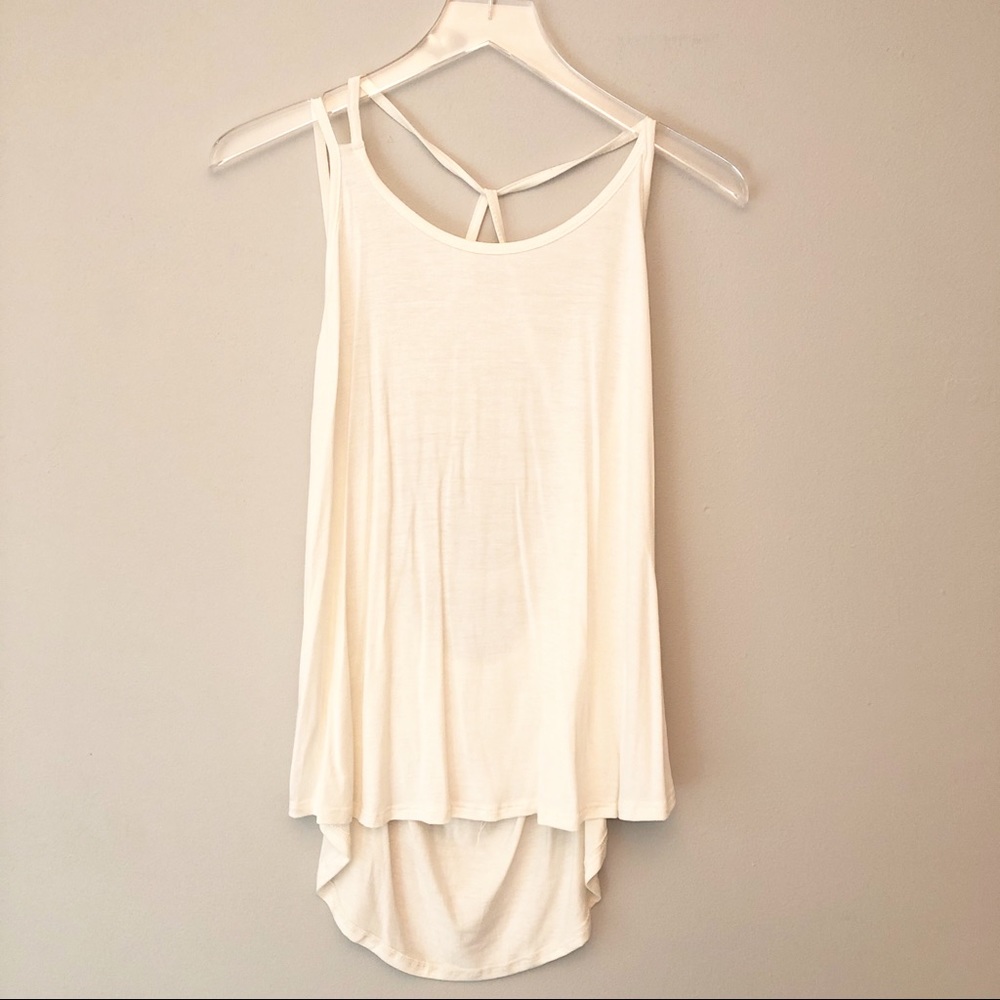 Boutique | Ivory strappy back tank top